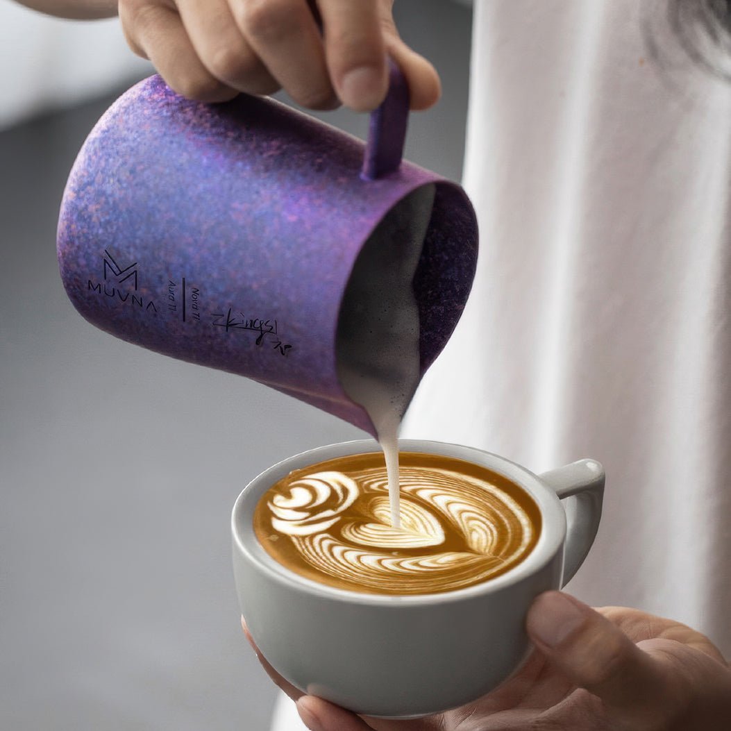 Aurora Crystal Titanium Latte Pitcher - Shop Coffee Hobby