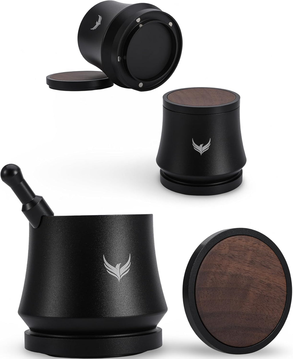 Blind Espresso Shaker 58Mm with Walnut Lid | Magnetic Dosing Cup for 58 Mm Portafilters | Coffee Grounds Distribution Tool