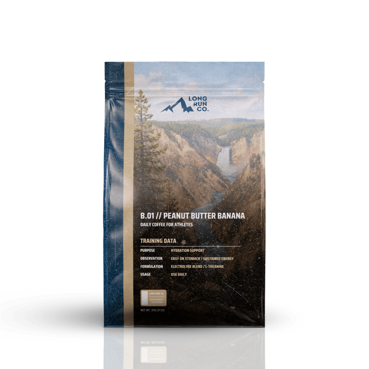 Long Run Co. Backcountry Long Run Coffee — Peanut Butter Banana flavor, fresh ground.