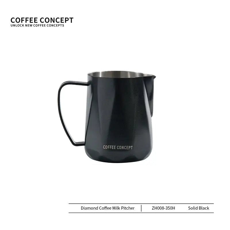 Best Geometric Milk Pitcher for Latte Art - Diamond Faceted 350ml/600ml - Shop Coffee Hobby