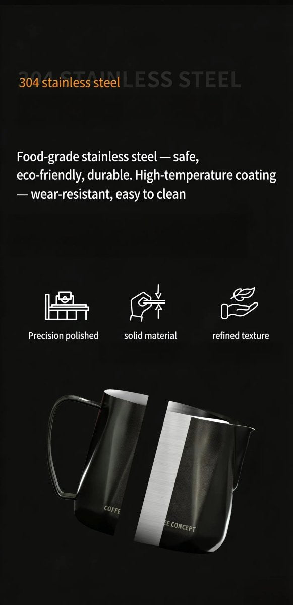 Best Geometric Milk Pitcher for Latte Art - Diamond Faceted 350ml/600ml - Shop Coffee Hobby