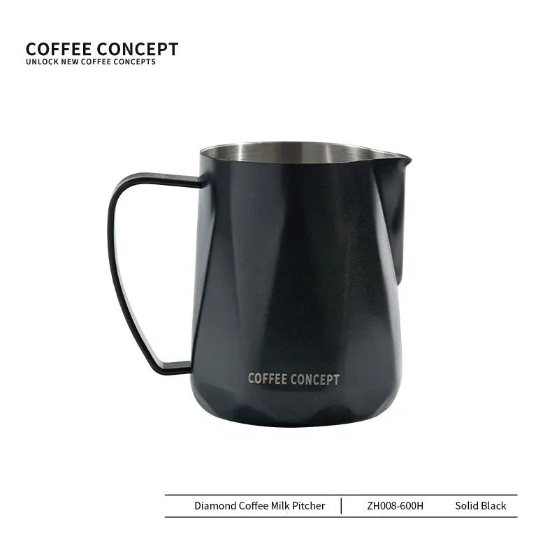 Best Geometric Milk Pitcher for Latte Art - Diamond Faceted 350ml/600ml - Shop Coffee Hobby