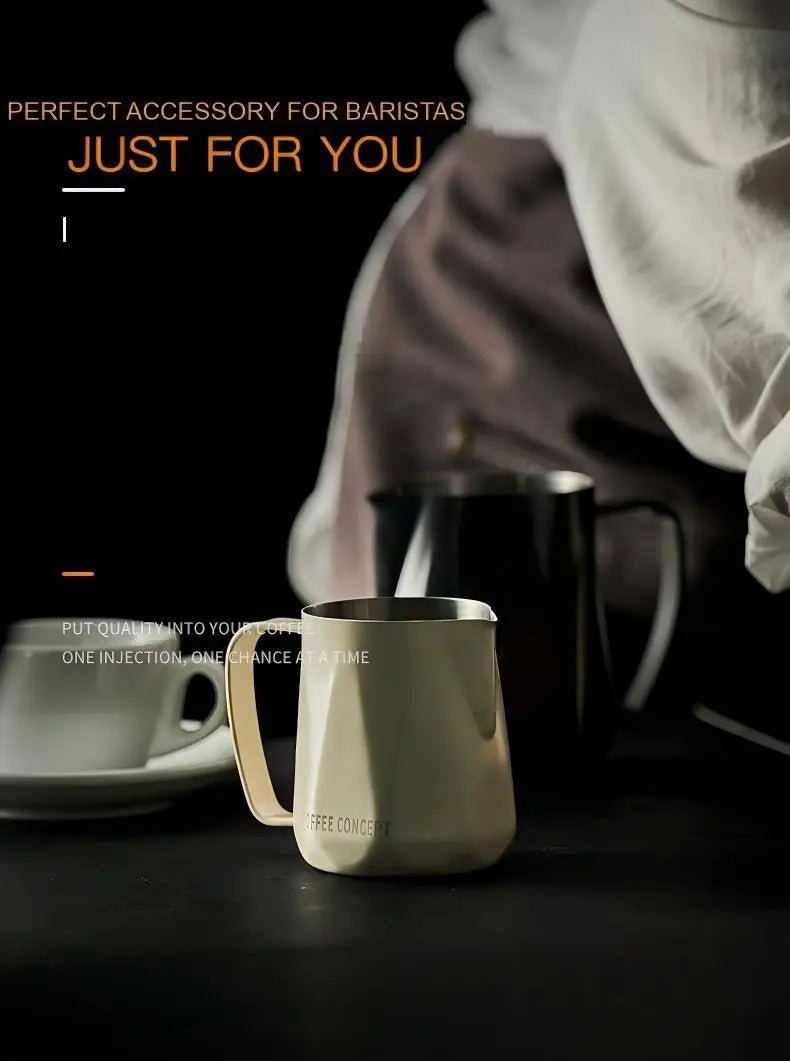 Best Geometric Milk Pitcher for Latte Art - Diamond Faceted 350ml/600ml - Shop Coffee Hobby
