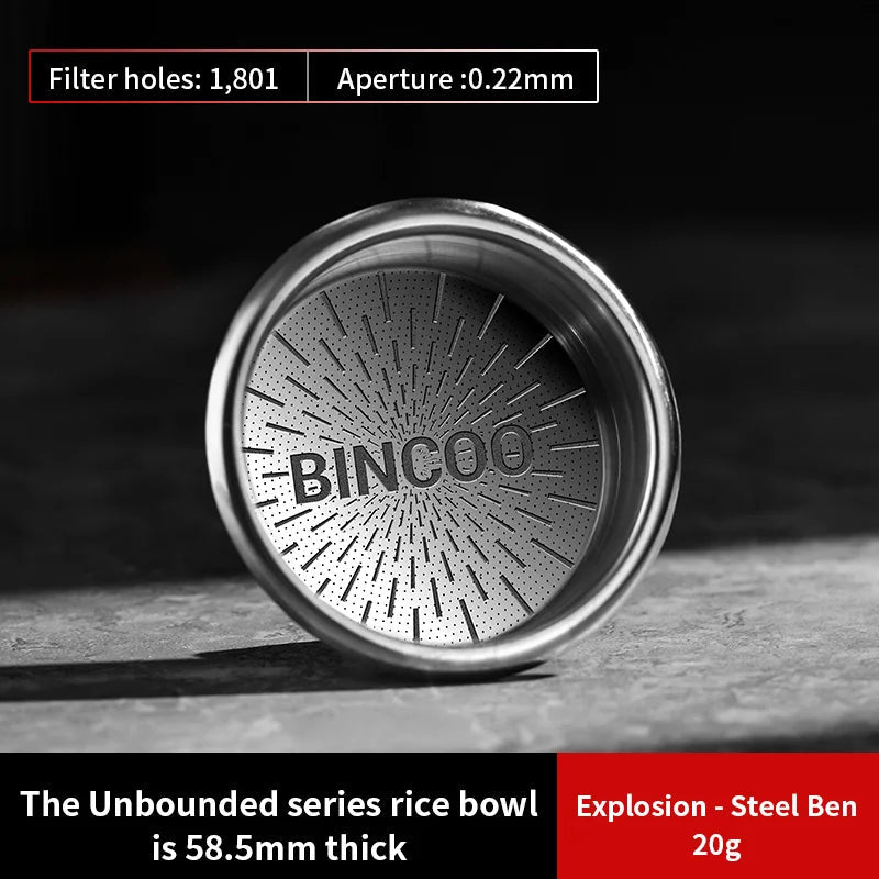 BINCOO High‑Precision Espresso Filter Basket – 51mm & 58.5mm (16g / 18g / 20g) + Blind Baskets – Stainless Steel - Shop Coffee Hobby