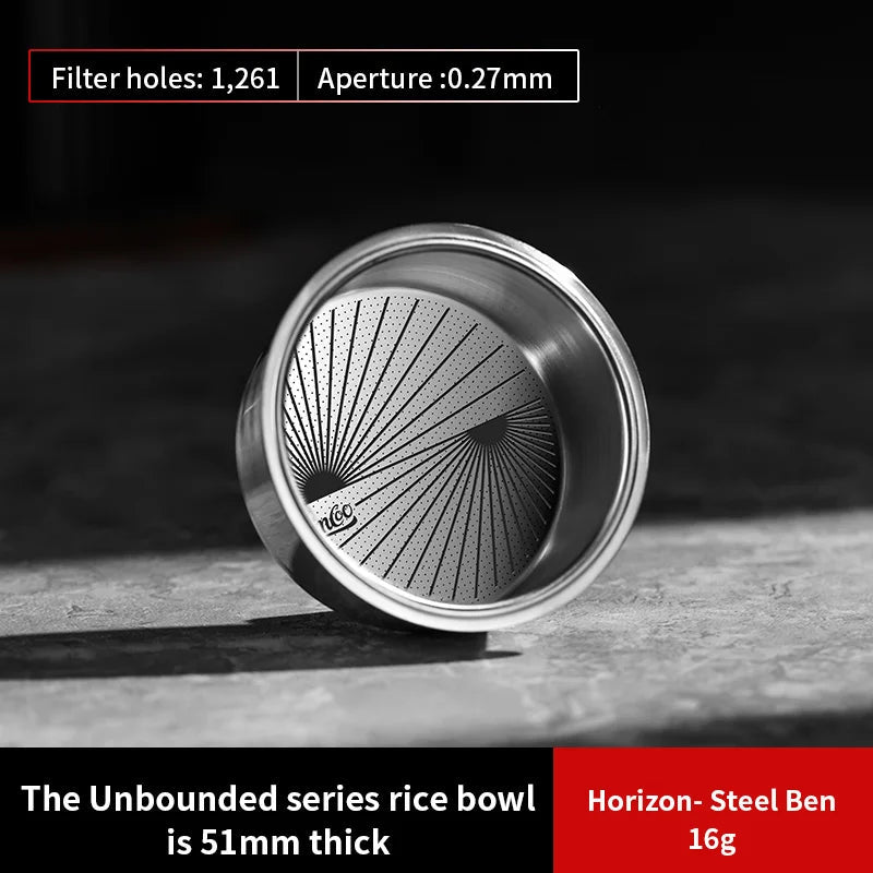 BINCOO High‑Precision Espresso Filter Basket – 51mm & 58.5mm (16g / 18g / 20g) + Blind Baskets – Stainless Steel - Shop Coffee Hobby