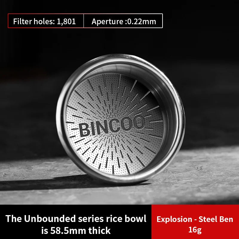 BINCOO High‑Precision Espresso Filter Basket – 51mm & 58.5mm (16g / 18g / 20g) + Blind Baskets – Stainless Steel - Shop Coffee Hobby