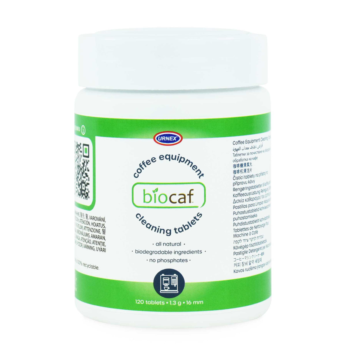 Urnex Biocaf Coffee Equipment Cleaning Tablets - 120 Count