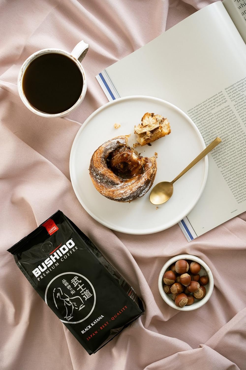 Black Katana Premium Whole Bean Coffee 2.2 Lb (1Kg) Bulk Bag Medium Roast 100% Arabica - Rich & Smooth Taste with Dark Chocolate Notes - Non-Bitter Espresso Beans - Imported from the Netherlands - Haynesworld General Goods