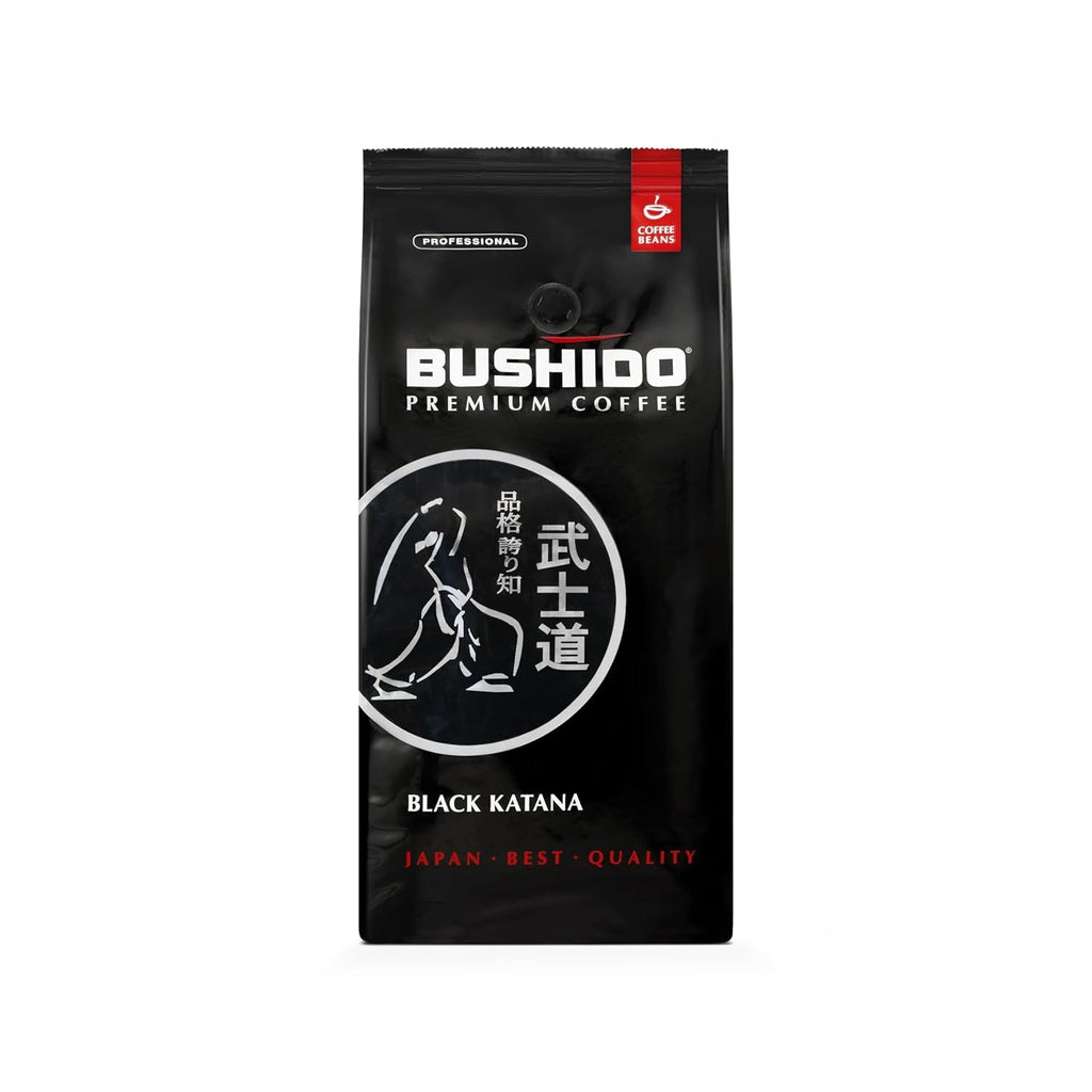 Black Katana Premium Whole Bean Coffee 2.2 Lb (1Kg) Bulk Bag Medium Roast 100% Arabica - Rich & Smooth Taste with Dark Chocolate Notes - Non-Bitter Espresso Beans - Imported from the Netherlands - Haynesworld General Goods