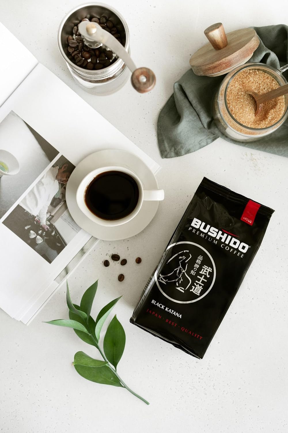 Black Katana Premium Whole Bean Coffee 2.2 Lb (1Kg) Bulk Bag Medium Roast 100% Arabica - Rich & Smooth Taste with Dark Chocolate Notes - Non-Bitter Espresso Beans - Imported from the Netherlands - Haynesworld General Goods
