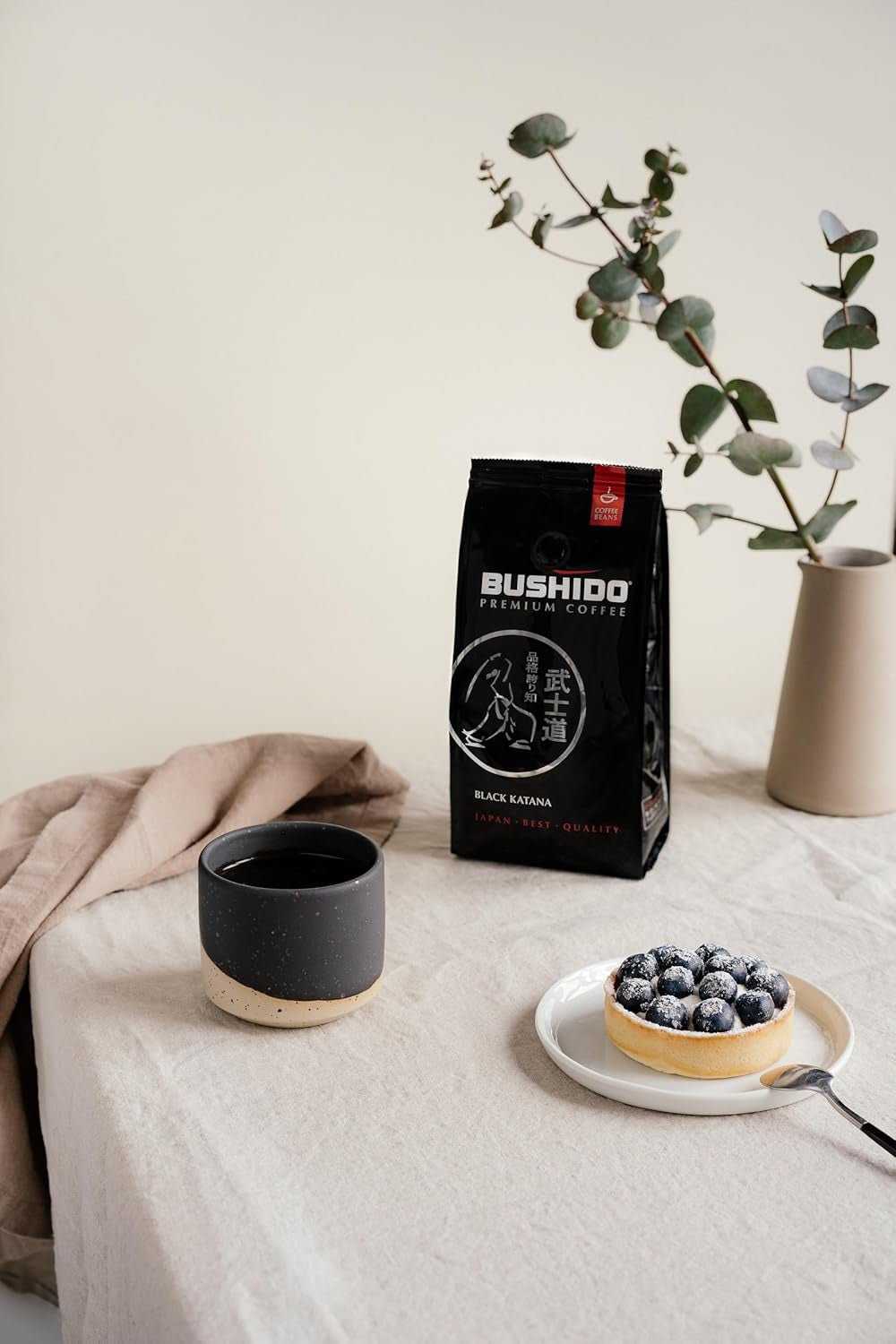 Black Katana Premium Whole Bean Coffee 2.2 Lb (1Kg) Bulk Bag Medium Roast 100% Arabica - Rich & Smooth Taste with Dark Chocolate Notes - Non-Bitter Espresso Beans - Imported from the Netherlands - Haynesworld General Goods