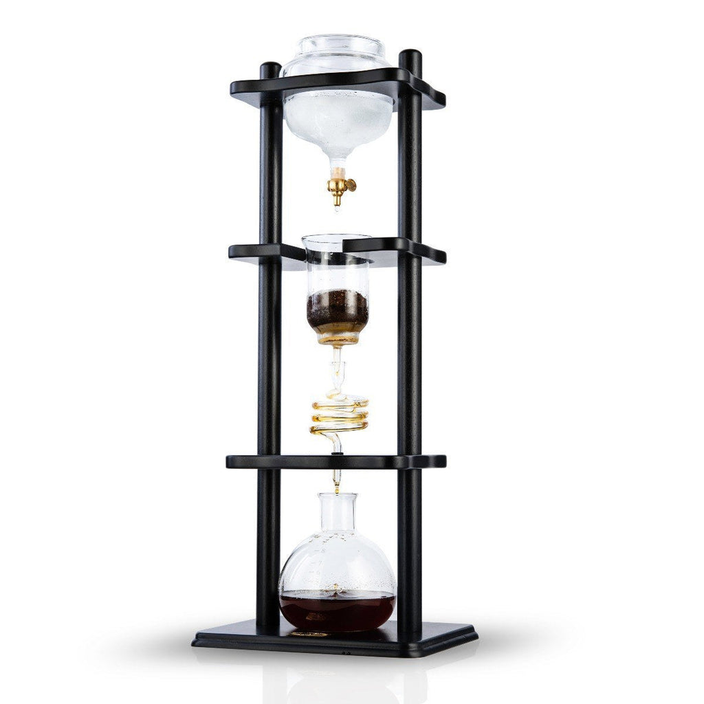 Black Straight Frame 6–8 Cup Yama Glass Cold Brew Tower