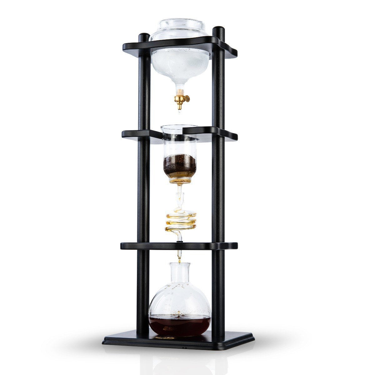 Black Straight Frame 6–8 Cup Yama Glass Cold Brew Tower
