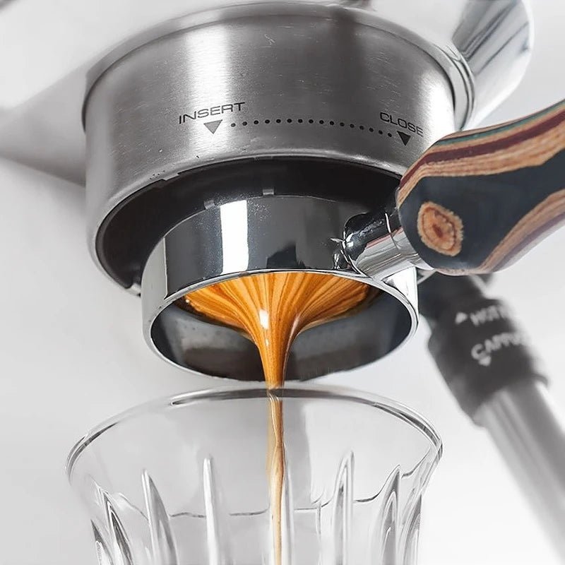Bottomless Portafilter with Colored Wood Handle, Machine-Specific Fit
