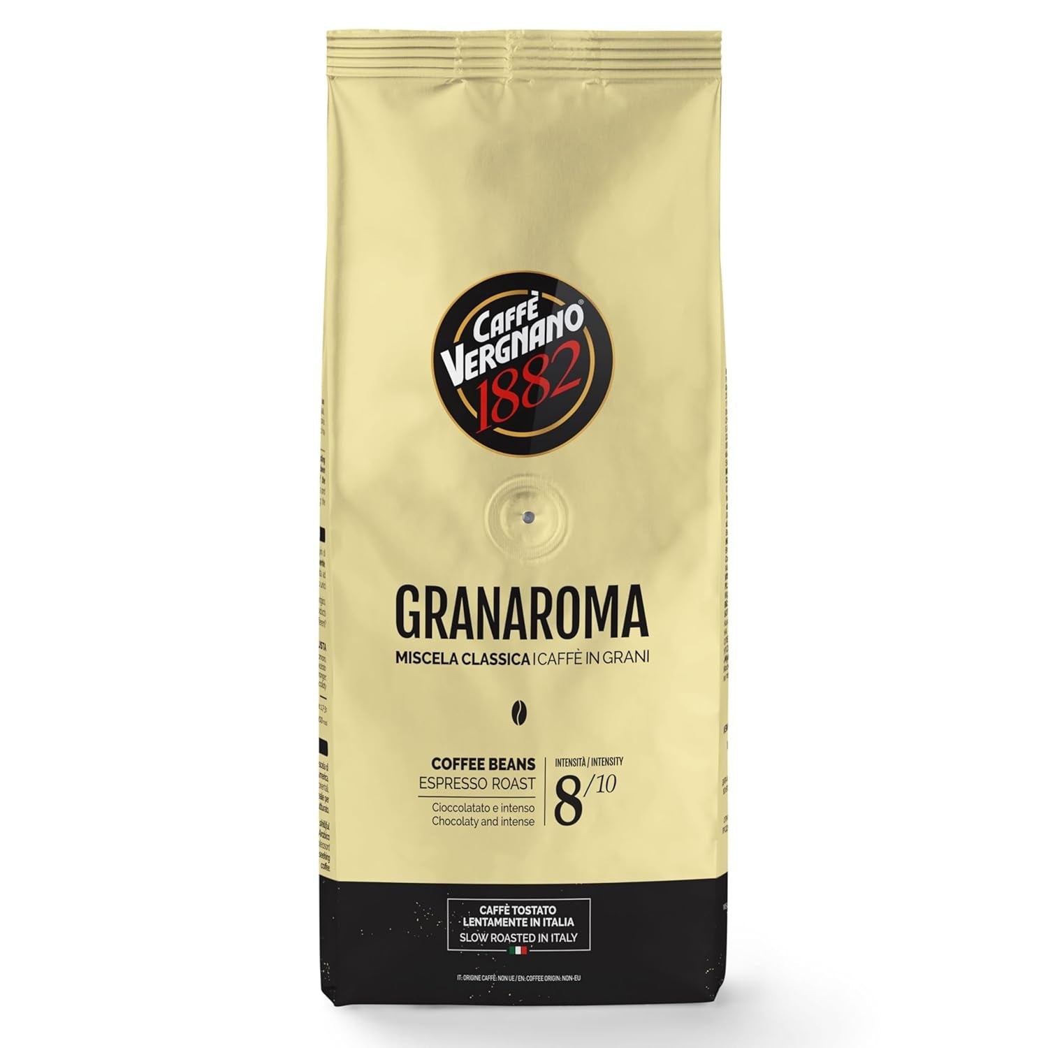 Caffe Vergnano Gran Aroma Whole Bean Coffee 2.2 Lb Bag - Medium Roast Espresso Beans Whole, Cocoa Spice Dried Fruit Notes Italian Coffee - for Espresso Maker, Moka Pot, French Press, Coffee Maker - Haynesworld General Goods