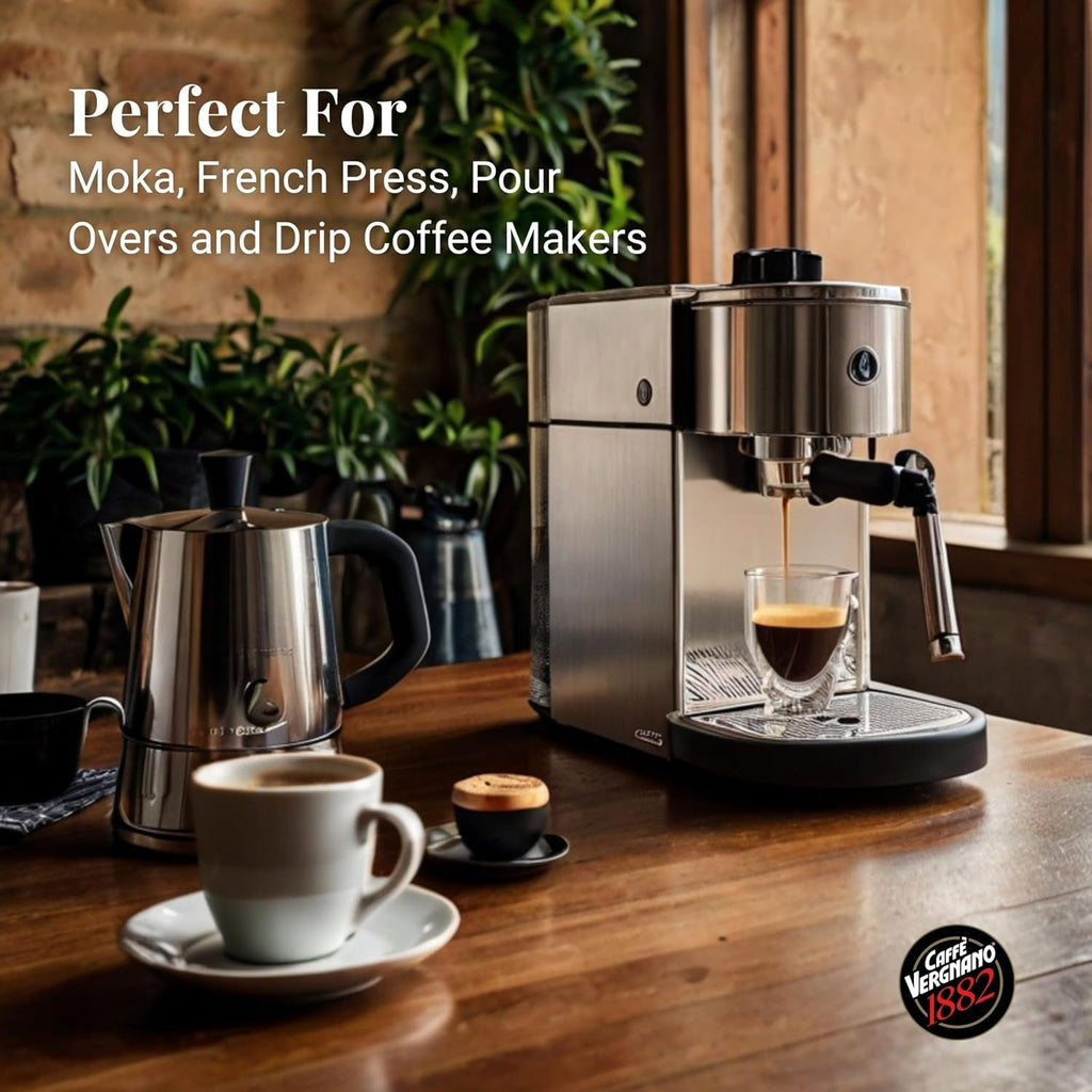 Caffe Vergnano Gran Aroma Whole Bean Coffee 2.2 Lb Bag - Medium Roast Espresso Beans Whole, Cocoa Spice Dried Fruit Notes Italian Coffee - for Espresso Maker, Moka Pot, French Press, Coffee Maker - Haynesworld General Goods