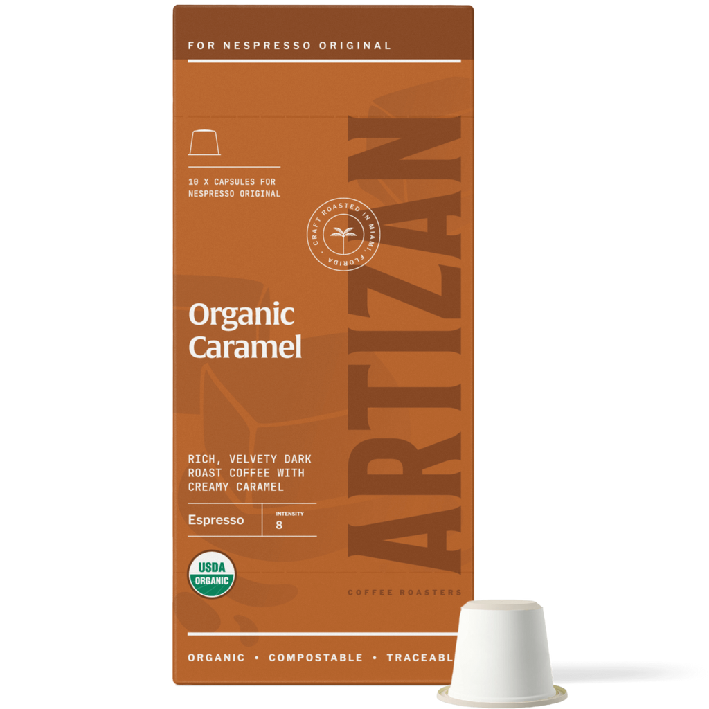 Artizan Organic Caramel Espresso Capsules – 10 Count