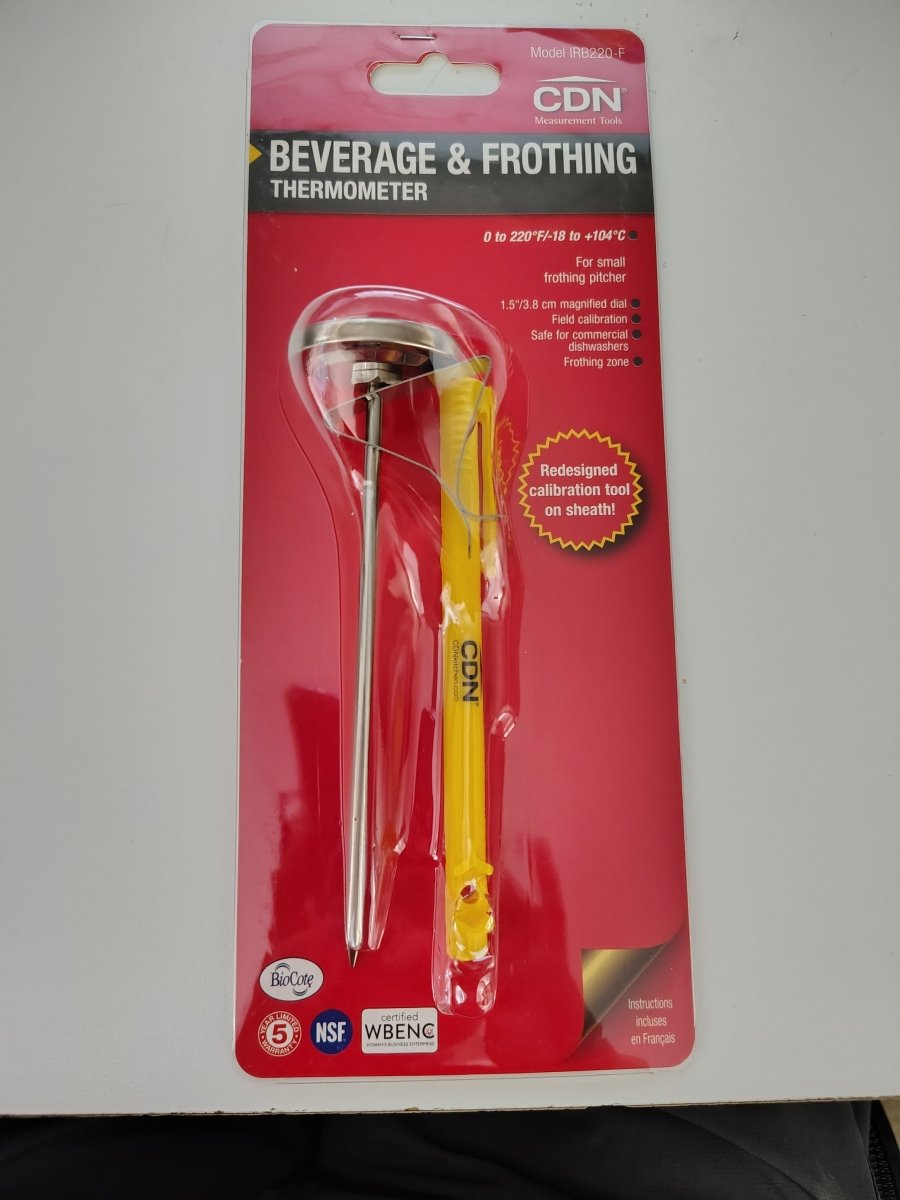 CDN Beverage & Frothing Thermometer – Model IRB220‑F (0–220°F / –18–104°C) - Shop Coffee Hobby