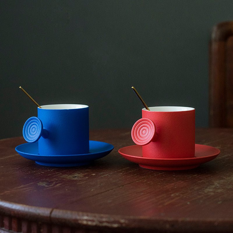 Ceramic Mug Klein Blue Coffee Set Espresso Hand Brewed Coffee - Shop Coffee Hobby