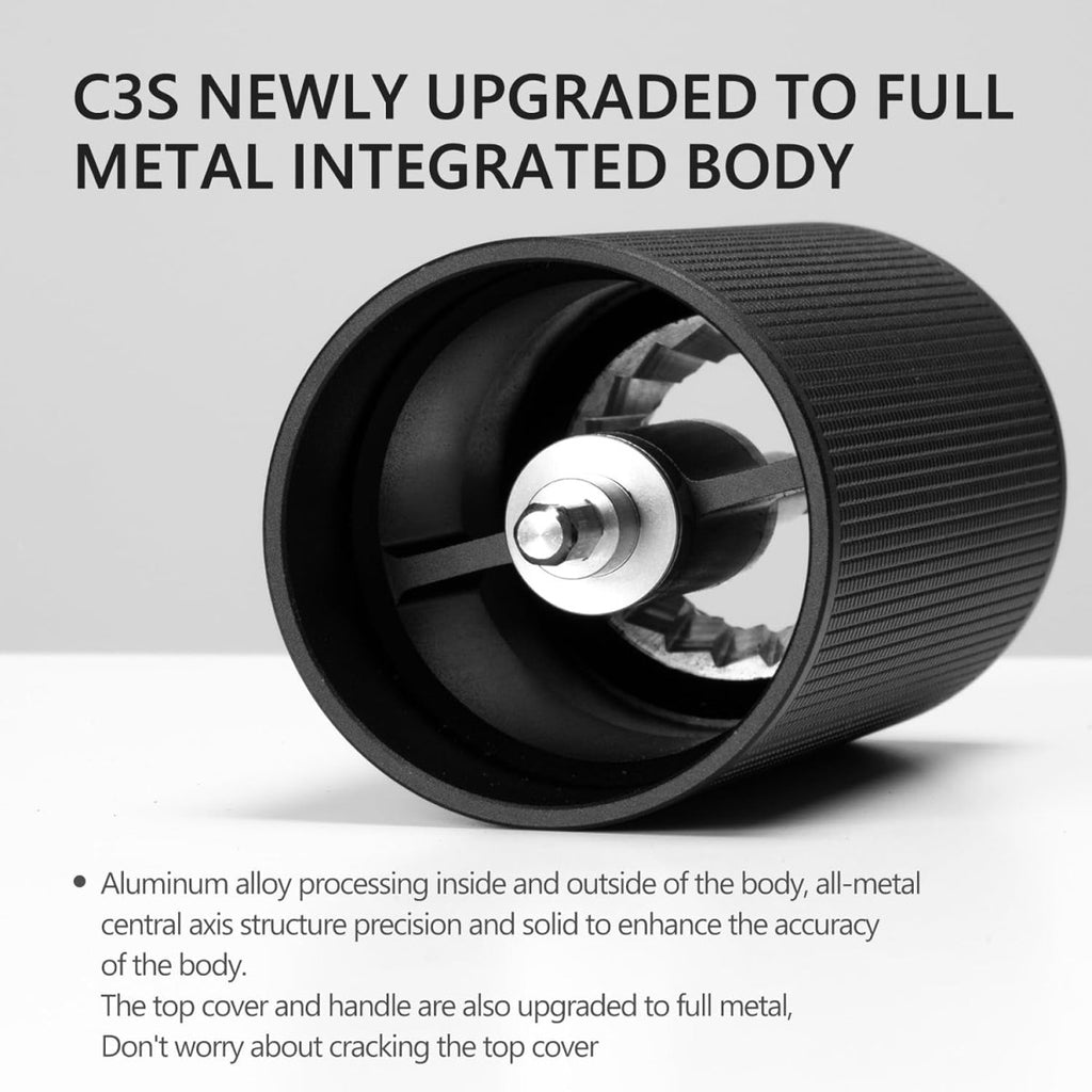 Chestnut C3S Manual Coffee Grinder – Stainless Steel S2C Conical Burr, Adjustable Grind, Travel‑Ready (Black) - Shop Coffee Hobby