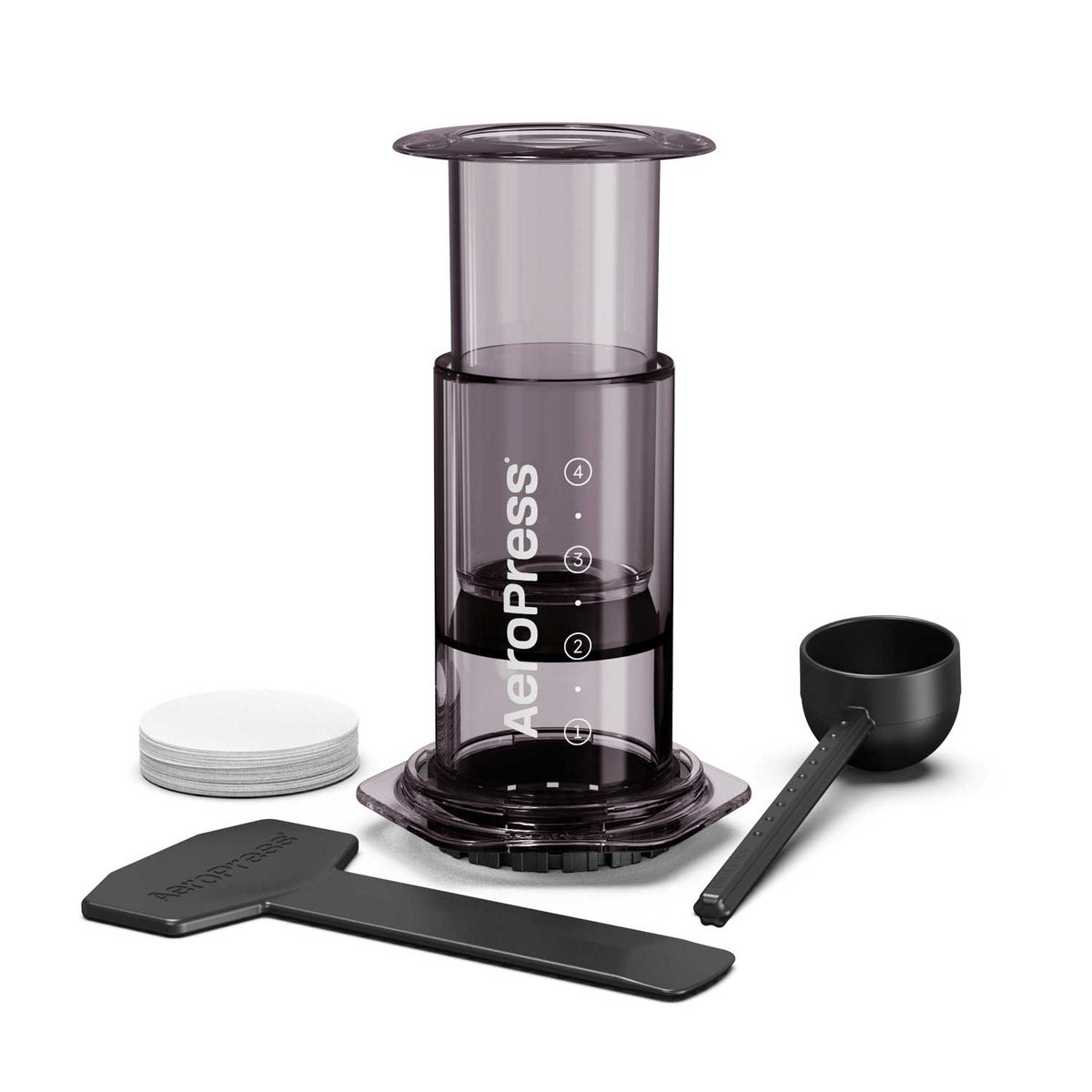 AeroPress Original Coffee Maker, 10 oz, ready for brewing espresso or coffee.