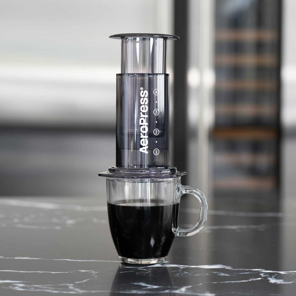 AeroPress Clear Coffee Maker – Black Version, 10 oz Manual Brewer