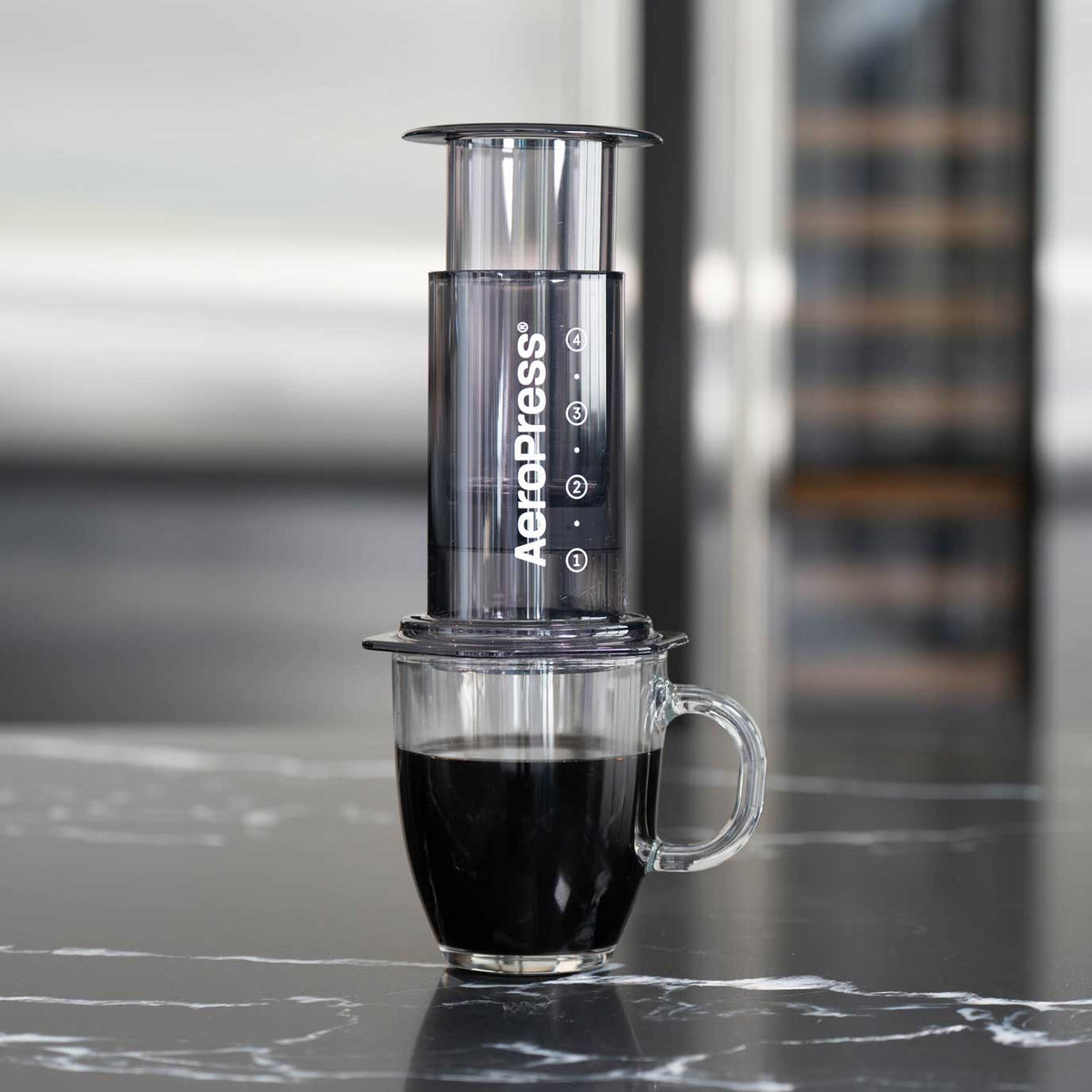 AeroPress Clear Coffee Maker – Black Version, 10 oz Manual Brewer