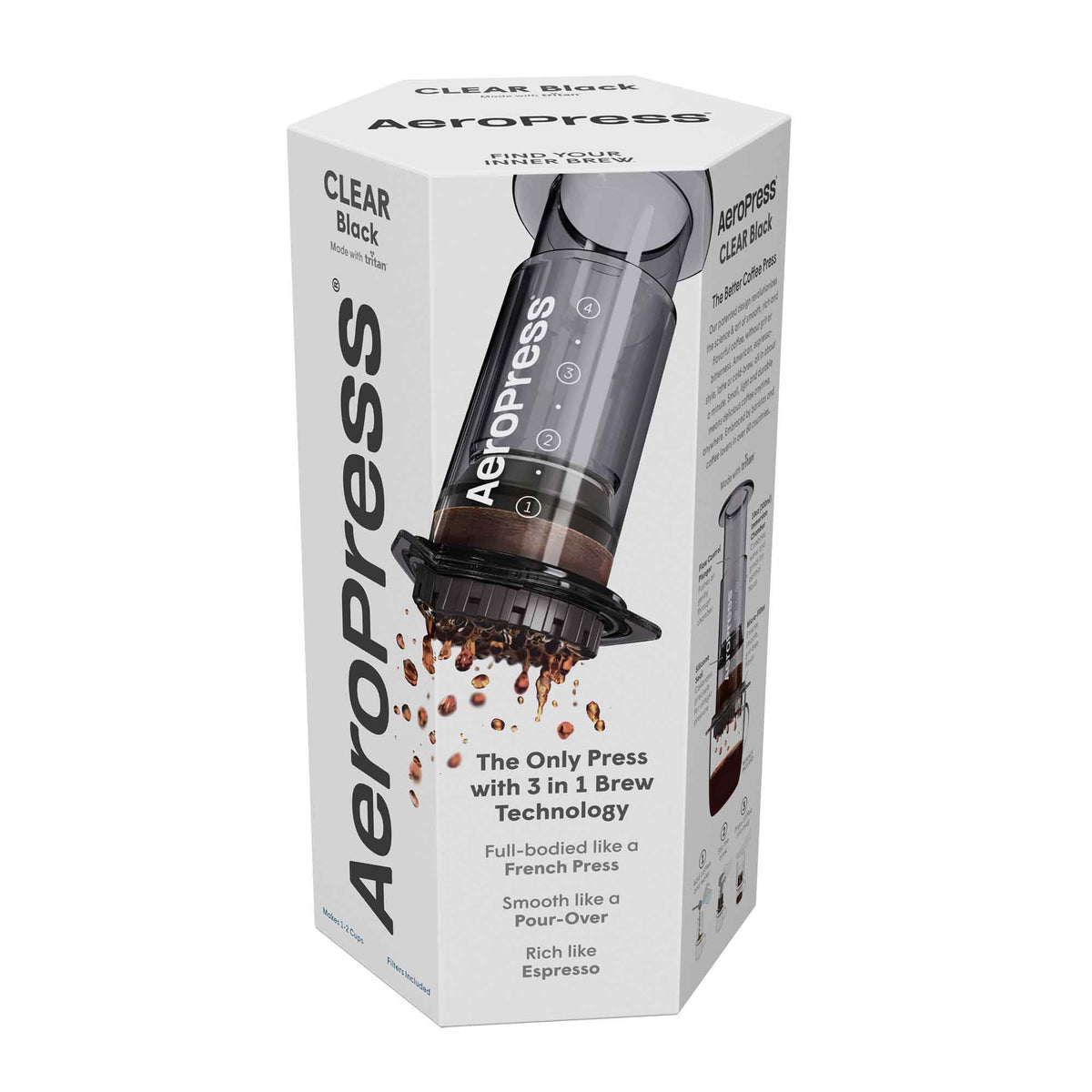 10 oz manual AeroPress Clear Coffee Maker in Black