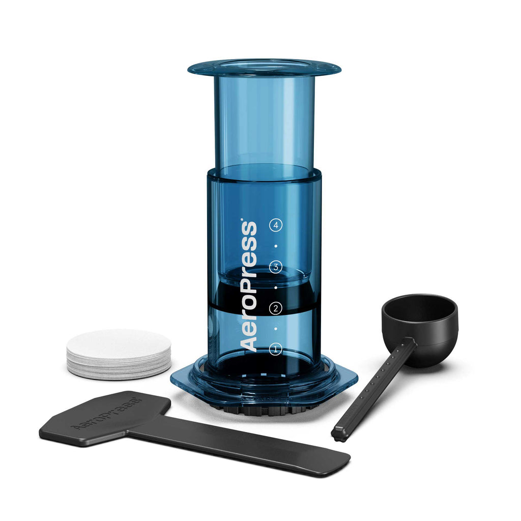 Blue 10 oz AeroPress Clear Coffee Maker