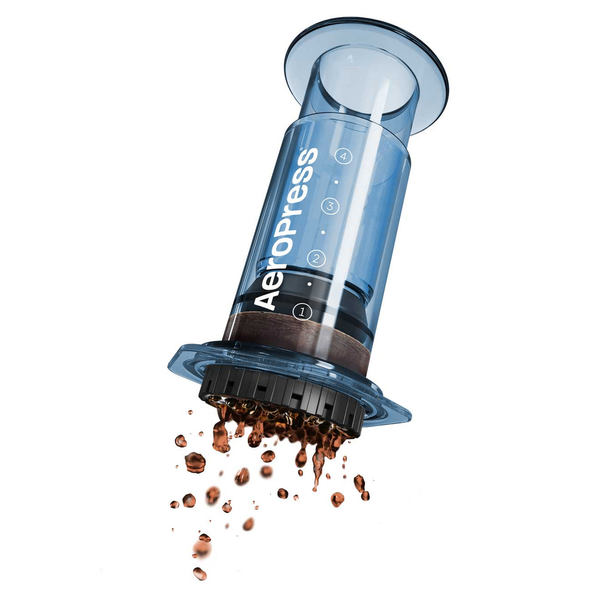 AeroPress Clear Coffee Maker in Blue, 10 oz Manual Brewer