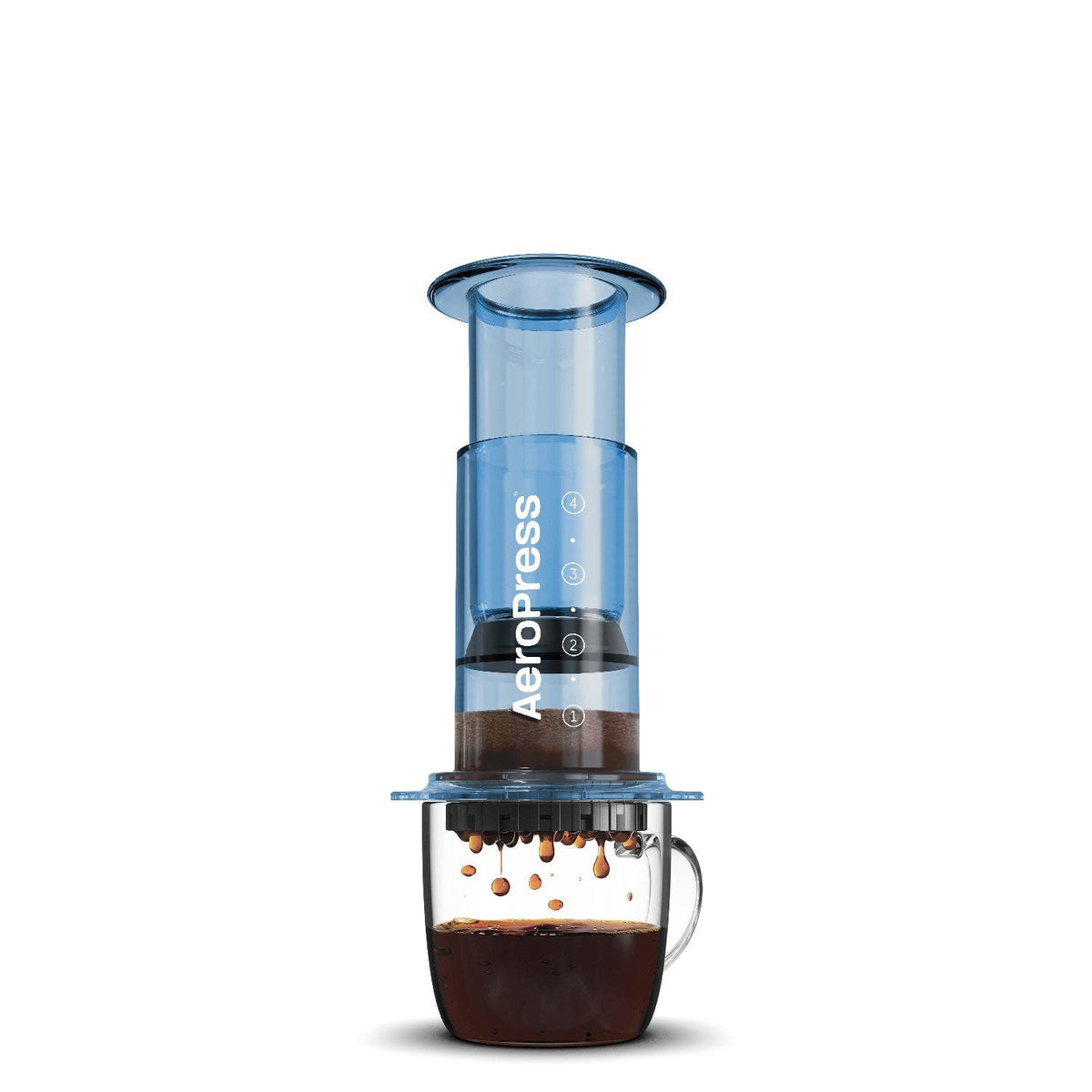 Espresso Parts AeroPress Clear Coffee Maker – Blue | 10 oz Manual Brewer