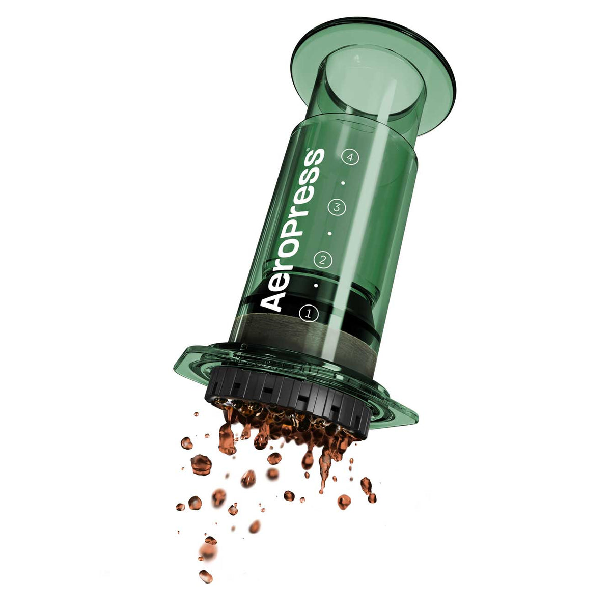 Green version of the 10 oz AeroPress Clear Coffee Maker