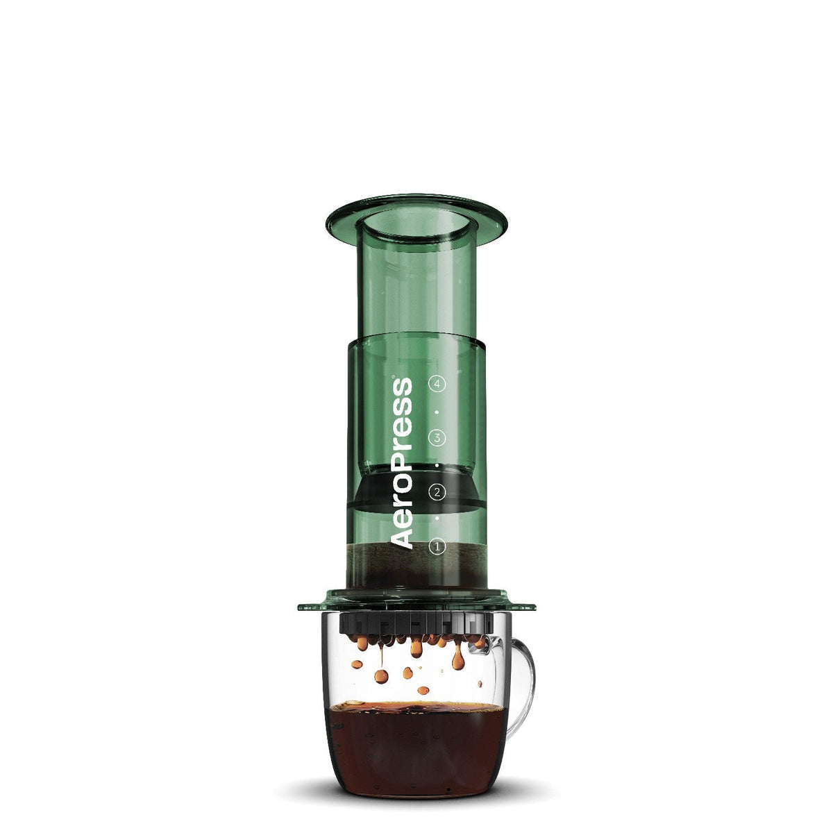 Espresso Parts AeroPress Clear Coffee Maker – Green | 10 oz Manual Brewer
