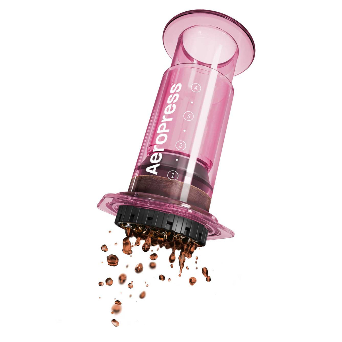 Pink version of the 10 oz AeroPress Clear Coffee Maker