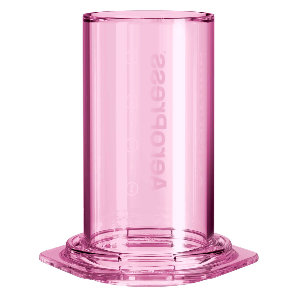 Pink version of the 10 oz AeroPress Clear Coffee Maker