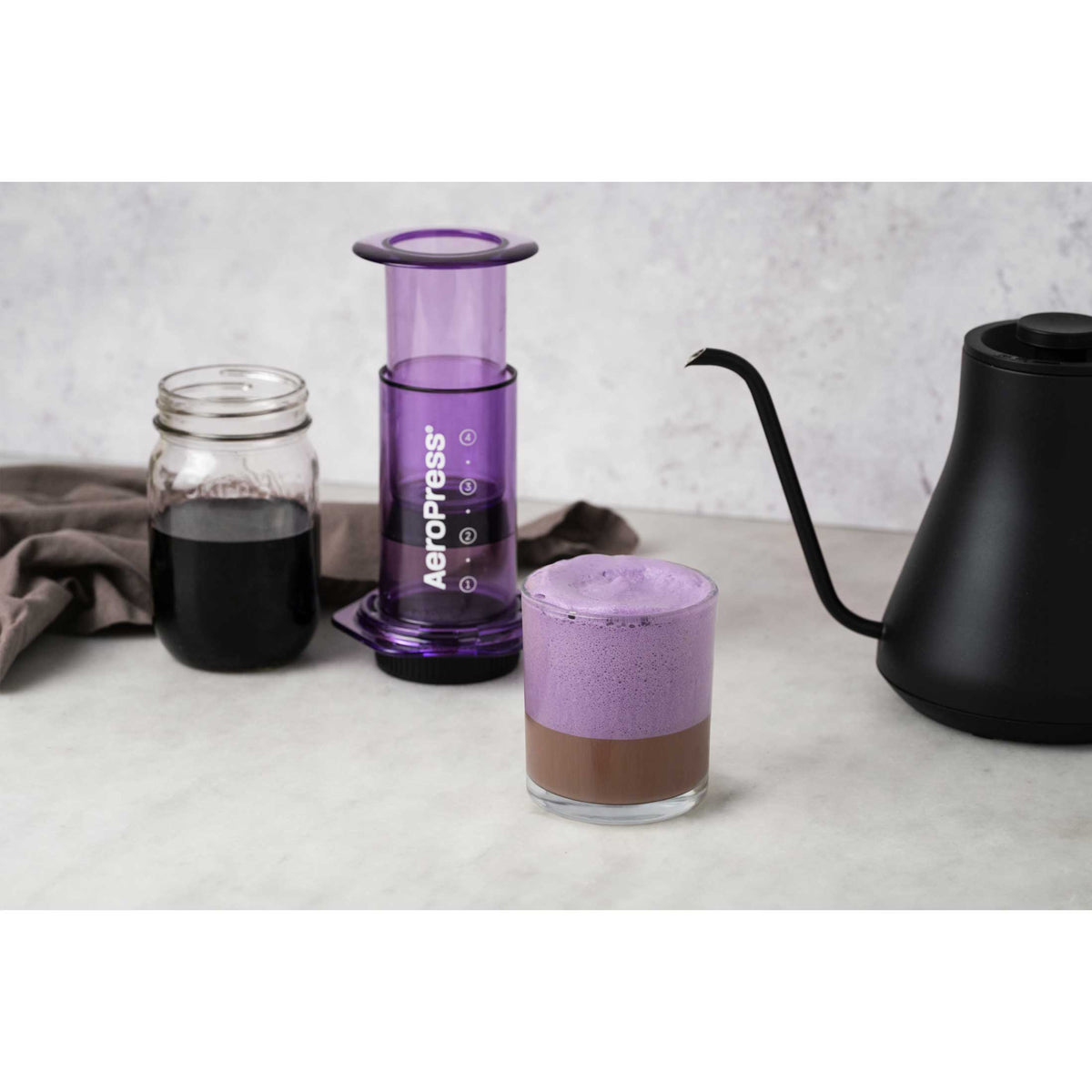 AeroPress Clear Coffee Maker in Purple Version