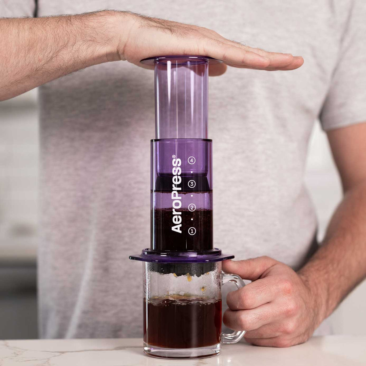 AeroPress Clear Coffee Maker in Purple Version