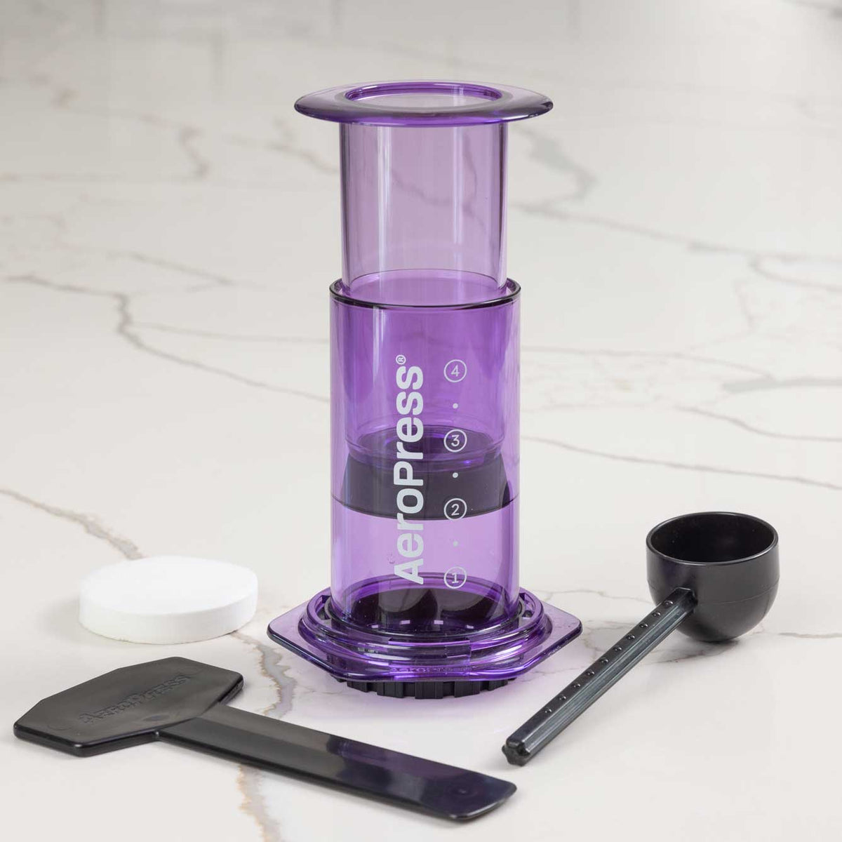 AeroPress Clear Coffee Maker in Purple Version