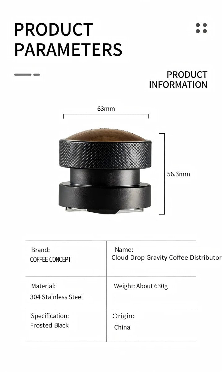 Cloud Drop Gravity Espresso Distributor – Self‑Leveling Puck Prep Tool (51mm / 53–54mm / 58mm) - Shop Coffee Hobby