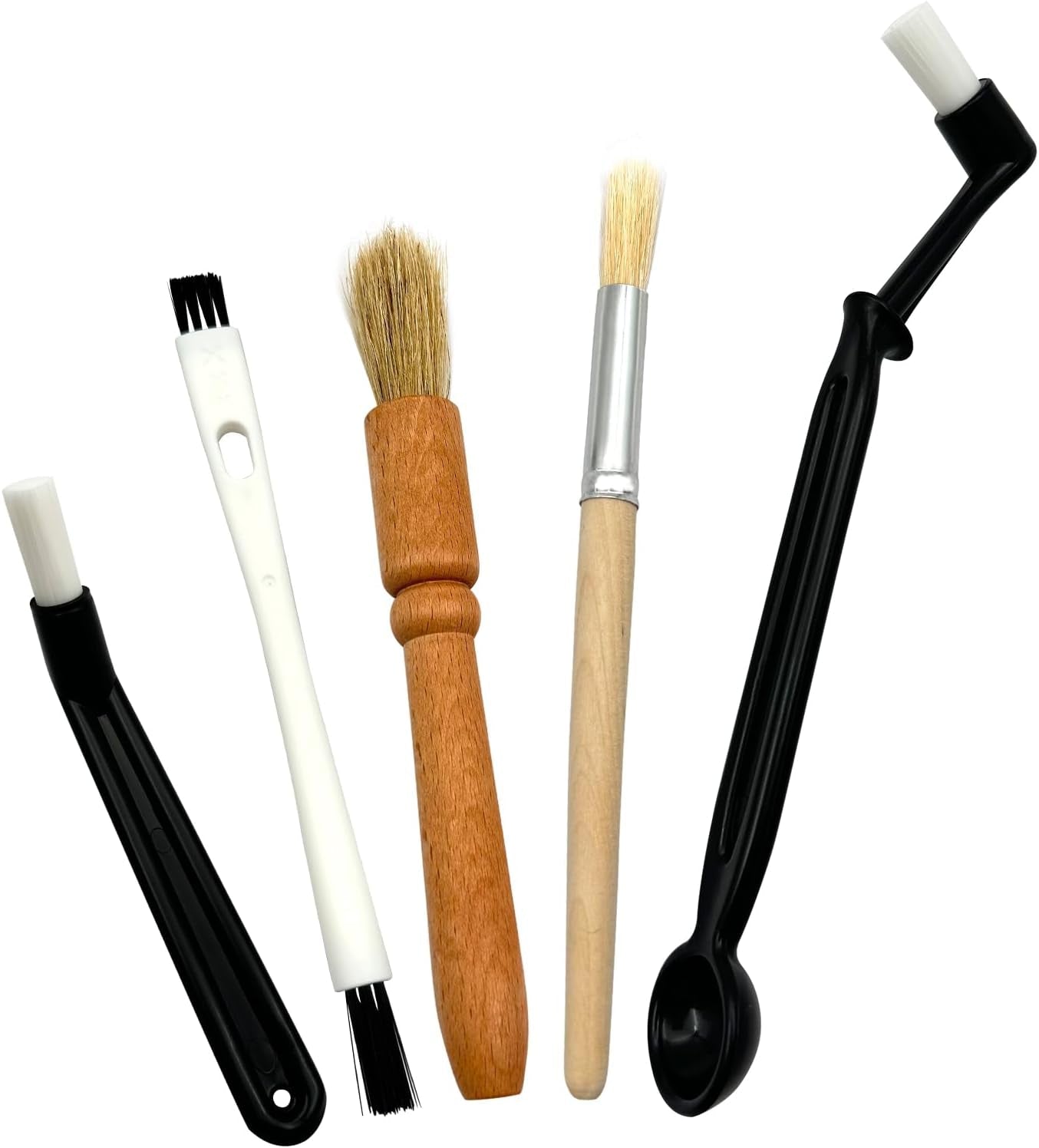 Coffee Brush Set with Wooden and Nylon Brushes for Coffee Machine Cleaning, Professional Espresso Brush Set with Nylon Espresso Brushes Wooden Coffee Grinder Cleaning Brushes - Haynesworld General Goods