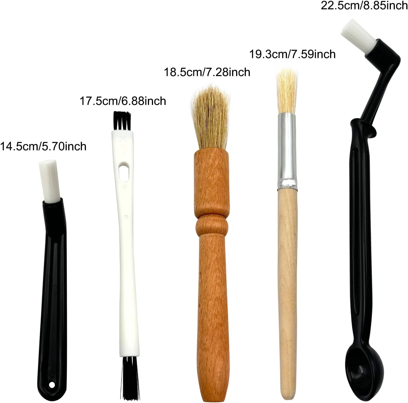 Coffee Brush Set with Wooden and Nylon Brushes for Coffee Machine Cleaning, Professional Espresso Brush Set with Nylon Espresso Brushes Wooden Coffee Grinder Cleaning Brushes - Haynesworld General Goods