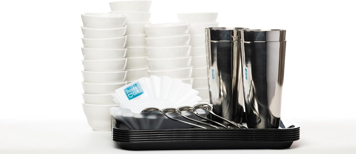 Coffee Cupping Set - Complete Professional Kit for 1, 6 or 12 Coffees (Set for 6 Coffees) - Shop Coffee Hobby