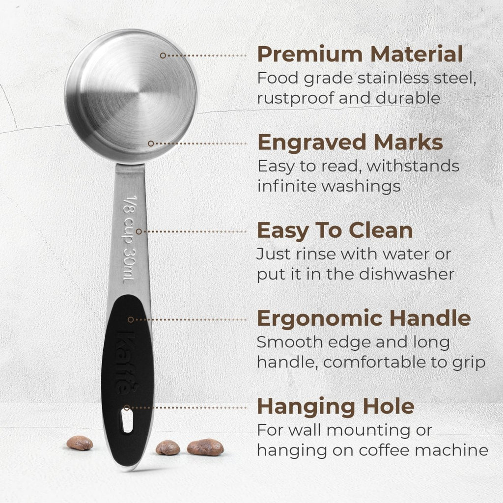 Coffee Measuring Spoon – 1/8 Cup Stainless Steel Scoop - Shop Coffee Hobby