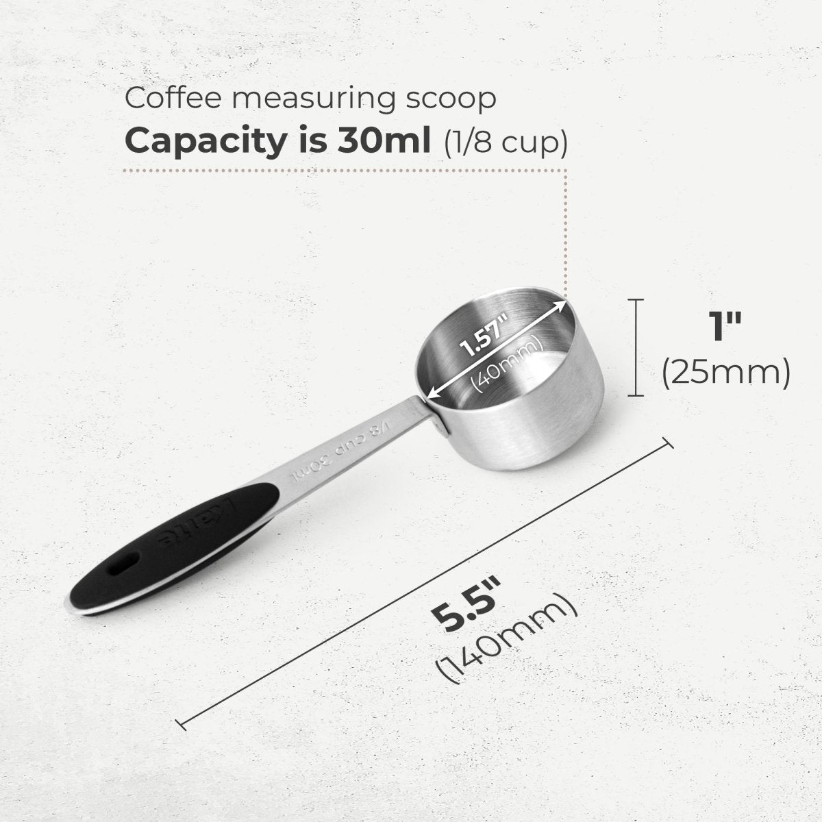 Coffee Measuring Spoon – 1/8 Cup Stainless Steel Scoop - Shop Coffee Hobby