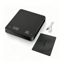 Version 01: 0.1g precision, USB-C rechargeable coffee scale with timer.