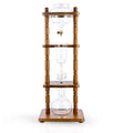 Espresso Parts Yama 32 oz Cold Brew Tower with Curved Brown Wood Frame.