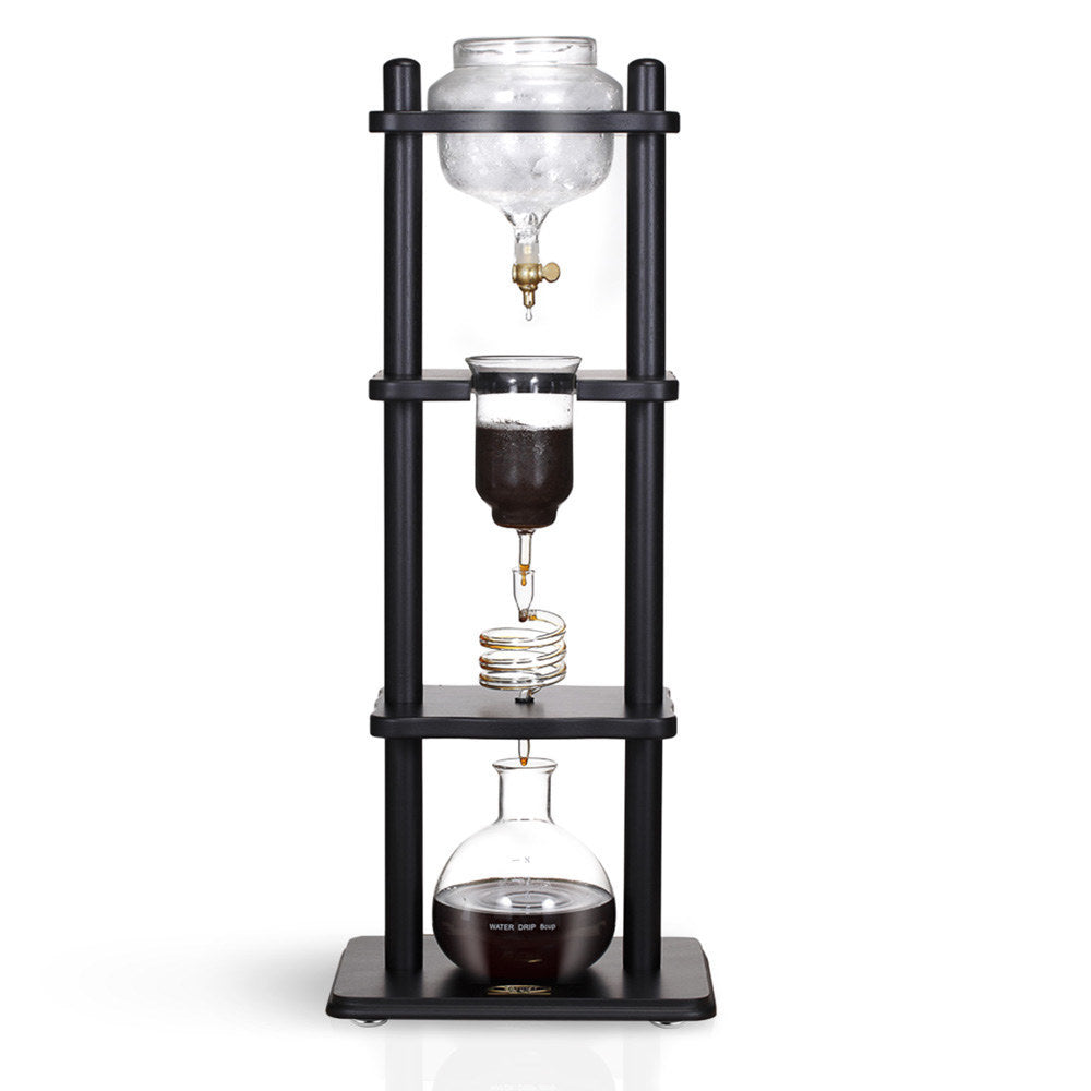 Espresso Parts Yama Glass Cold Brew Tower, Black Straight Frame, 6–8 Cup (32 oz)