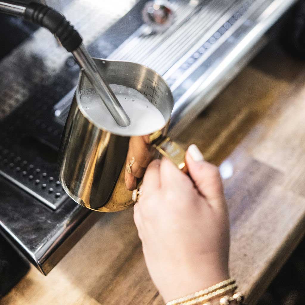 Barista Basics Milk Frothing Pitcher, 12oz, Gold