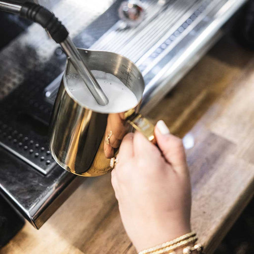 Gold-colored Barista Basics 12 oz Milk Frothing Pitcher