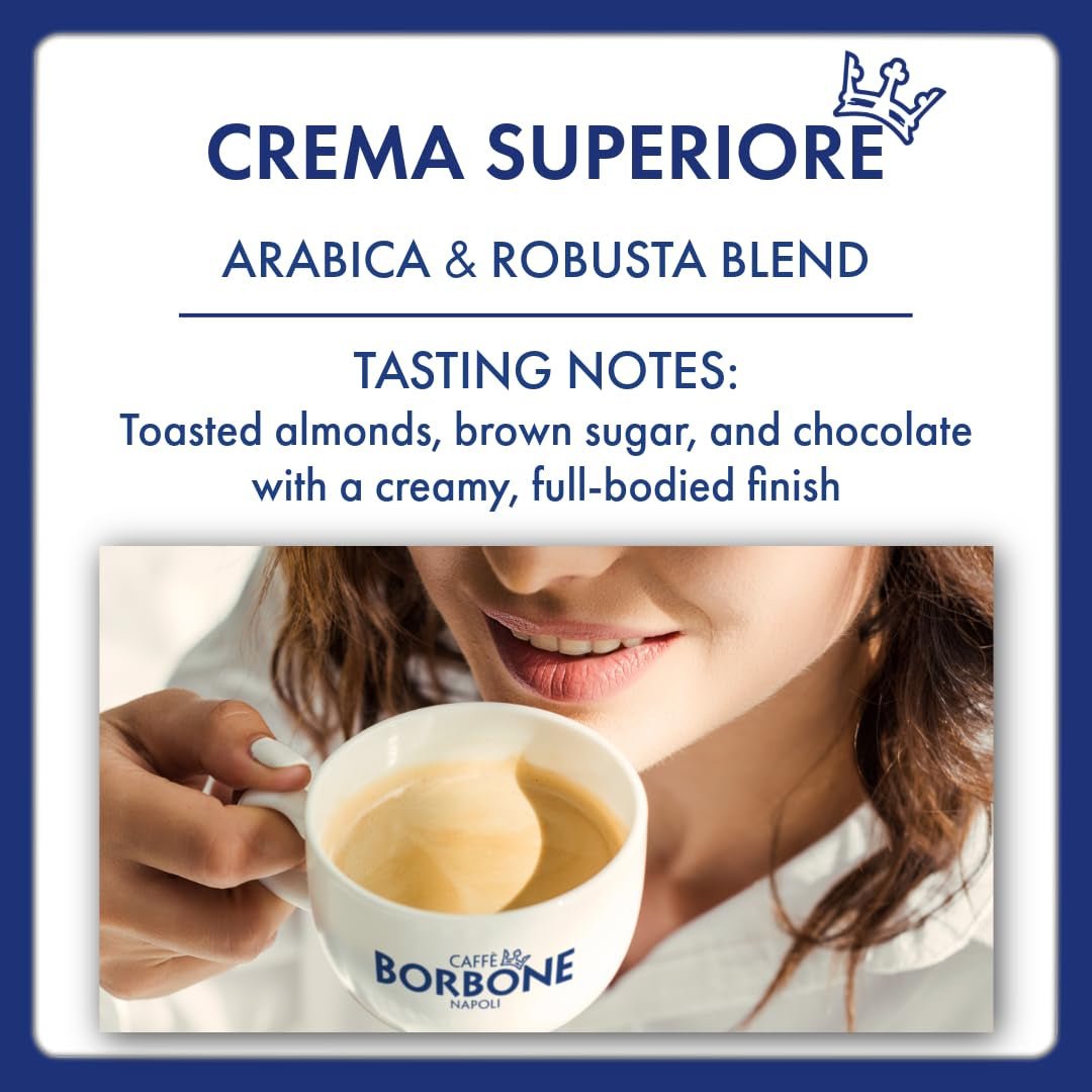 Crema Superiore Whole Bean Coffee, Arabica and Robusta Blend, Medium Roast, 2.2 Lb Bag (Pack of 1) - Haynesworld General Goods